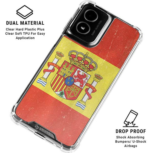 Spain Flag Distressed Moto G Power 5G (2024) Clear Case